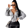 Fancy Good Quality Fall Autumn Women Sweatshirt Tops 2021 Corset Top Sexy Women Crop Top Hoodie